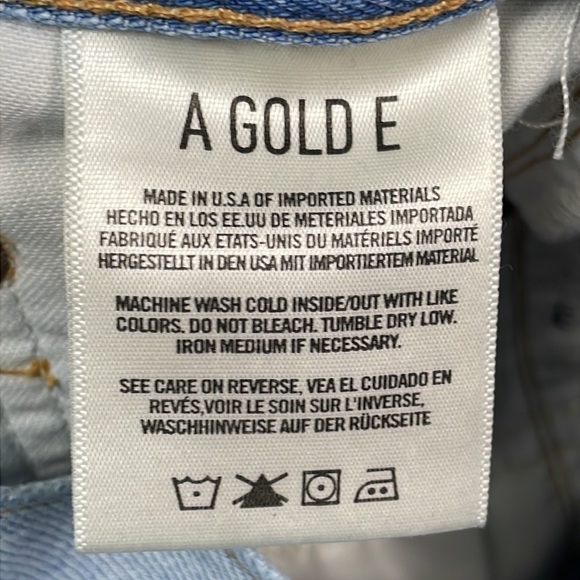 Agolde Riley High Rise Straight Crop Jeans in Shatter Light Blue Sz 24 - Picture 14 of 15